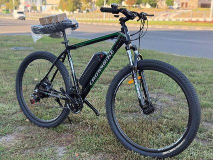 Велосипед CrossBike Everest 29 з допоміжним комплектом, чорно-зелений 2453 фото