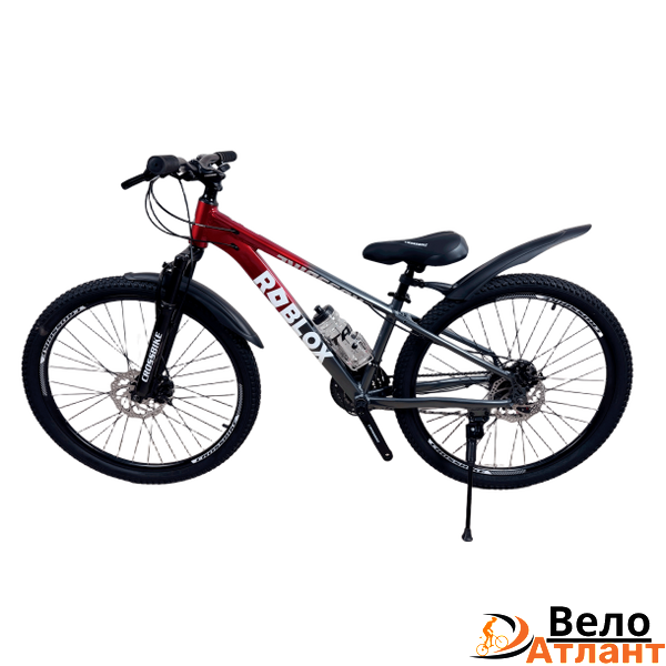 Велосипед CrossBike Roblox 24" 11" Червоний-Сірий 006512 фото