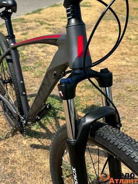 Велосипед алюміній 29" Leon TN-70 AM Hydraulic lock out HDD рама-19" графітовий з чорним та червоним (матовий) 2024 853655 фото