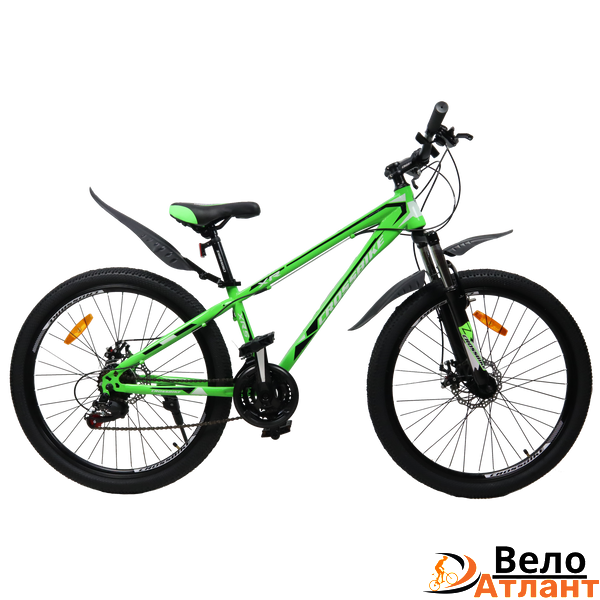 ВЕЛОСИПЕД CROSSBIKE RACER 26" 13" НЕОНОВИЙ ЖОВТИЙ-ЧОРНИЙ-СРІБЛО 26PrJS21-003297 фото