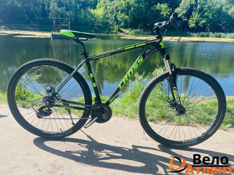 Велосипед CROSS HUNTER 29"/22 ЧОРНИЙ-ЗЕЛЕНИЙ 002835 фото