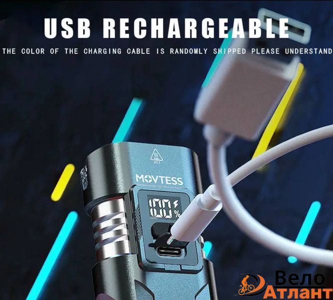 Фонарь велосипедный Dual Light 6000, аккумуляторный, алюминиевый корпус, с креплением на руль. 785612 фото