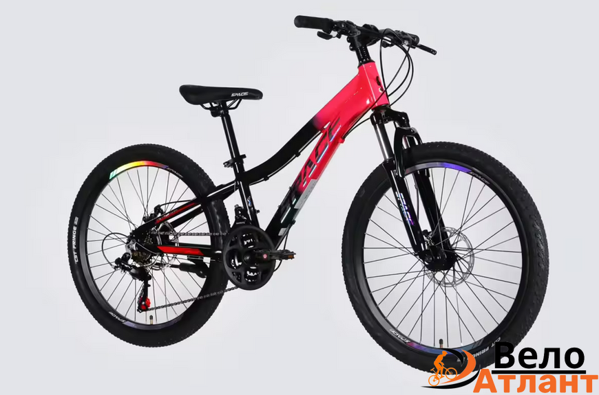 Велосипед AL 24" SPACE LYRA DD FR рама-11" рожево-чорний 465085 фото