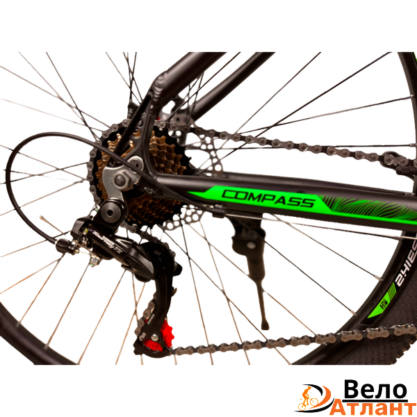Велосипед CrossBike COMPASS 27.5" 17" Чорний-Зелений 006254 фото