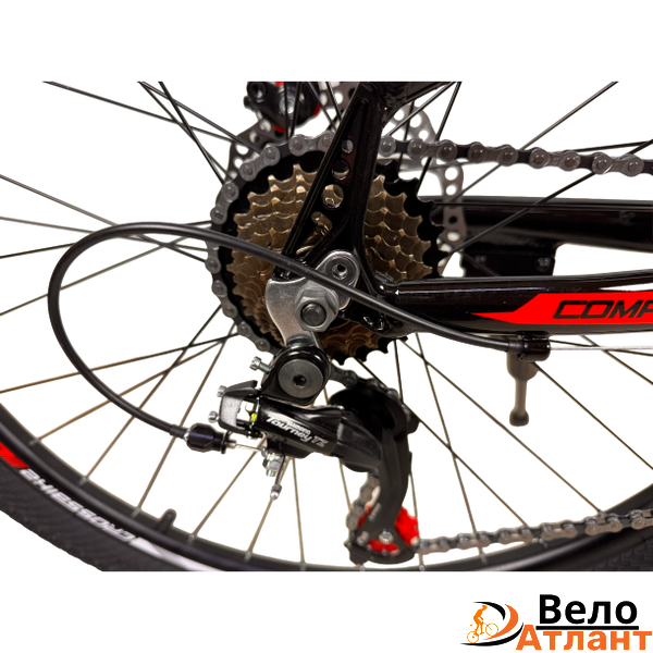 Велосипед CrossBike COMPASS 26" 12.5" Чорний-Червоний 006250 фото