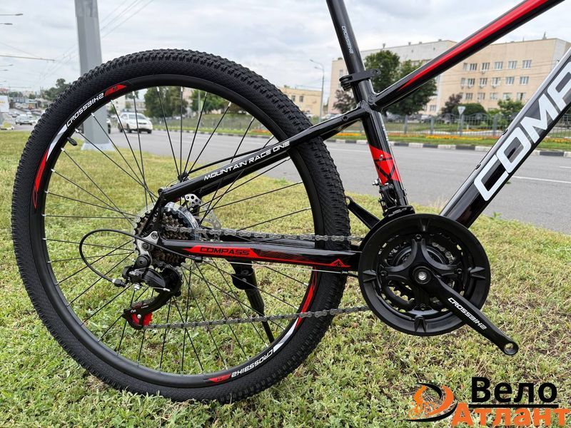 Велосипед CrossBike COMPASS 26" 12.5" Чорний-Червоний 006250 фото